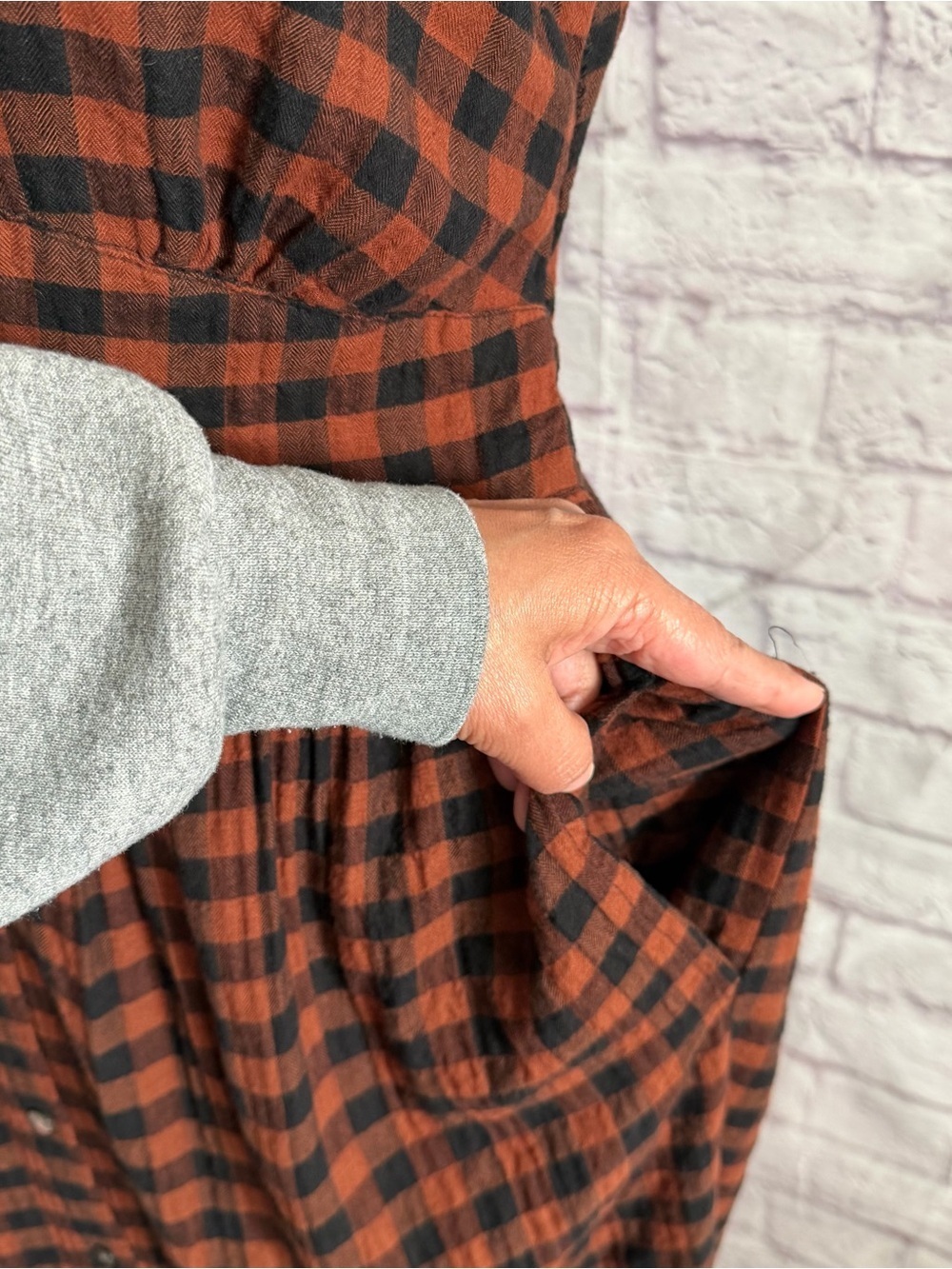 Marine layer Maeve Plaid Long Sleeve Maxi Dress - Picture 8 of 14